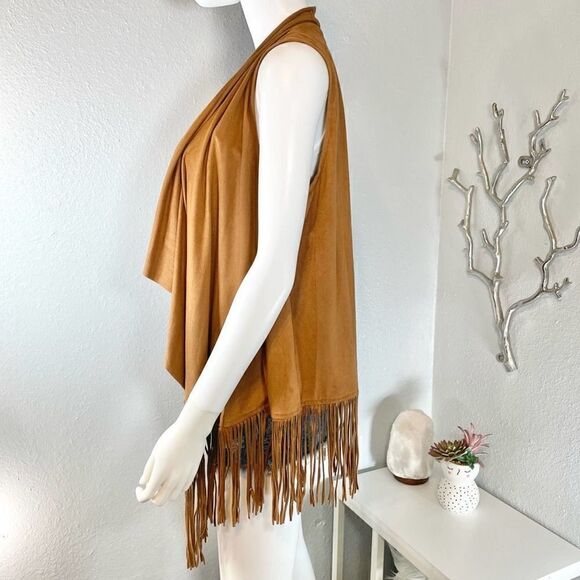 Absolutely Famous Faux Suede Fringe Cardigan - Picture 4 of 11